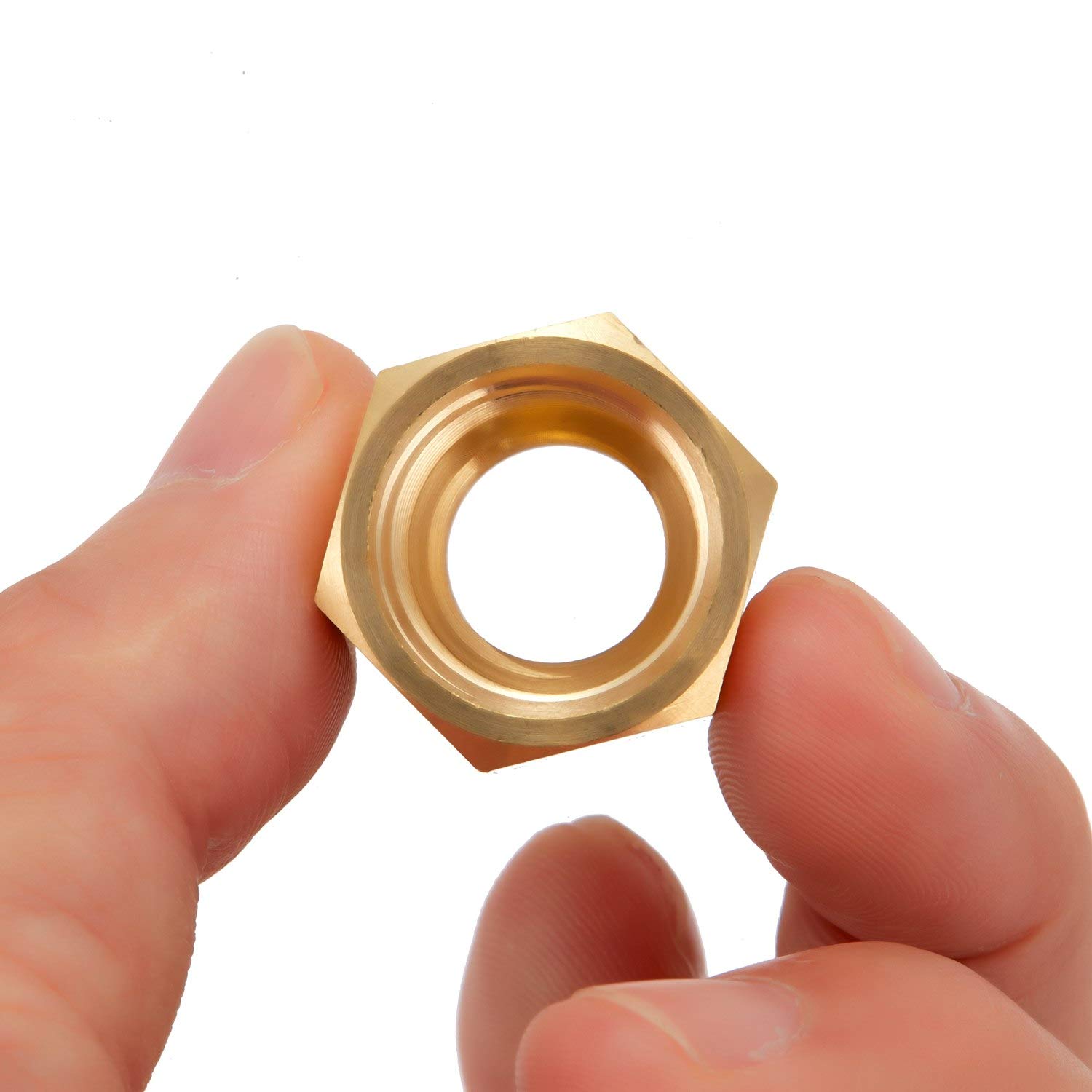Litorange 4 PCS Brass Pipe Fitting Reducer Coupling Adapter，3/8" NPT Female x 1/4 Inch NPT Female Extension Connector, For Fuel/AIR/Water/Oil/Gas WOG