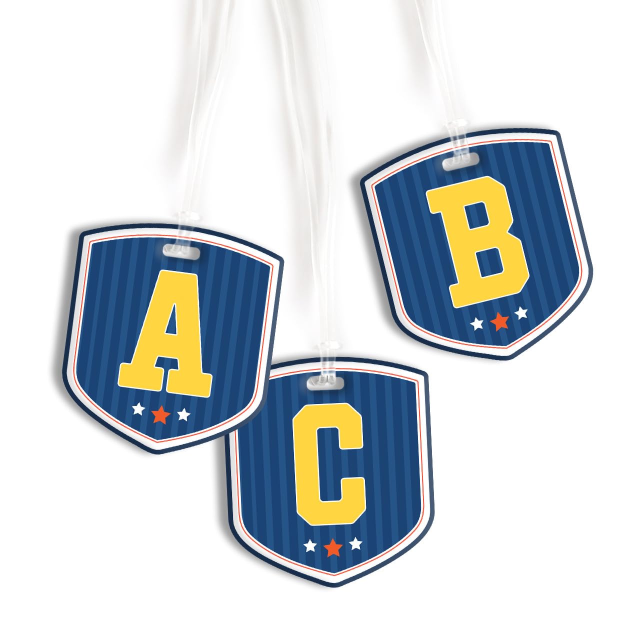 Zooboo Personalized Acrylic Letter Tags for Kids, Backpack, Bottle & School Bag Name Tags with Custom Name Initials, Ideal for Birthdays, Party Favors and Retirn Gifts (Design - Champion League)-image-19