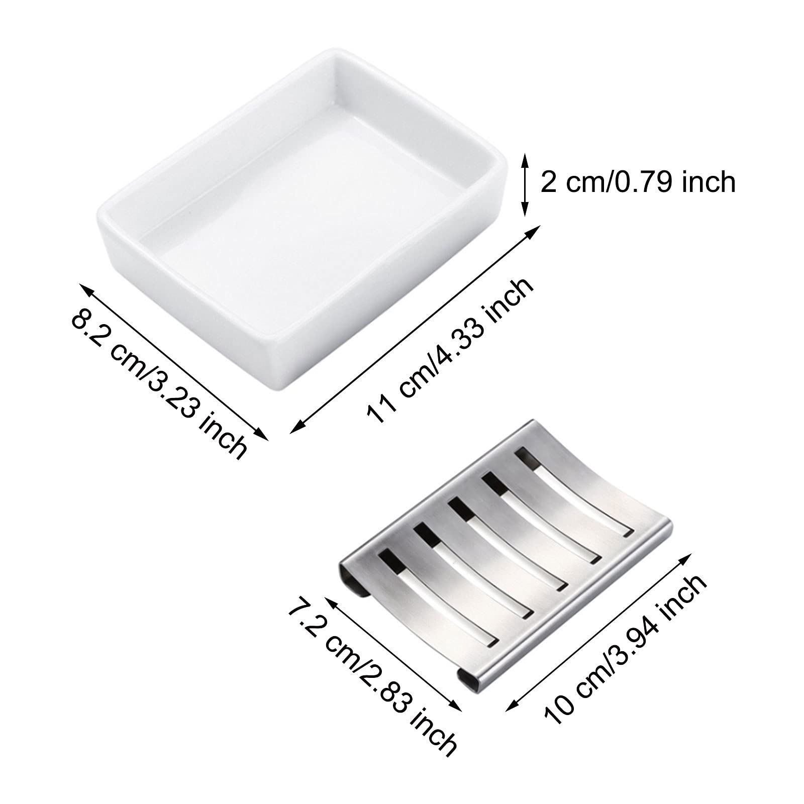 Portasapone Autoadesivo Per Bagno - Senza Foratura, Con Scarico, Bianco 🧼 - Foto 12