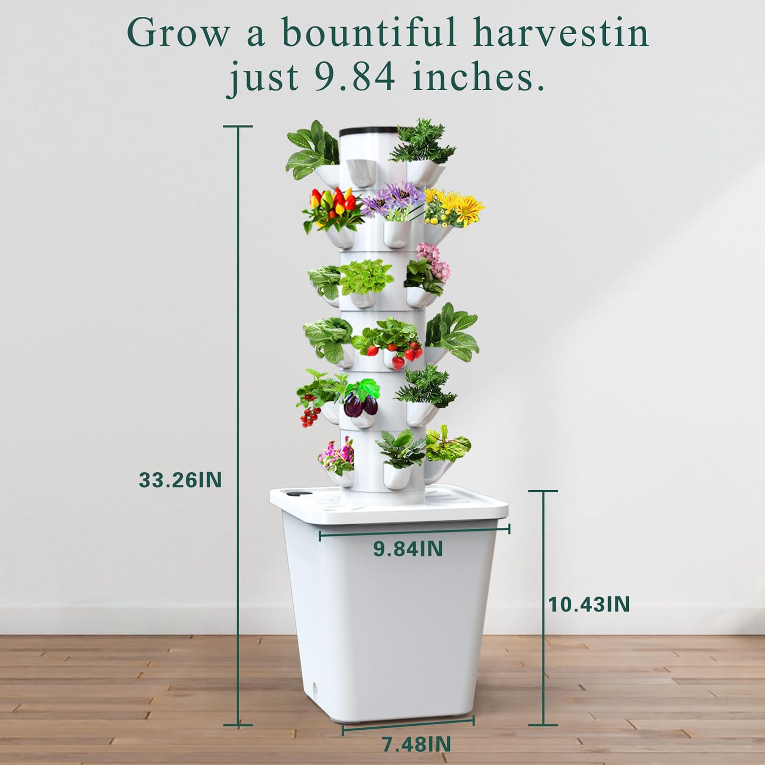 Sistema di coltivazione idroponica con 30 cialde – Fioriera da giardino intelligente per giardino di erbe aromatiche, kit completo di coltivazione idroponica con pompa e vasi a rete
