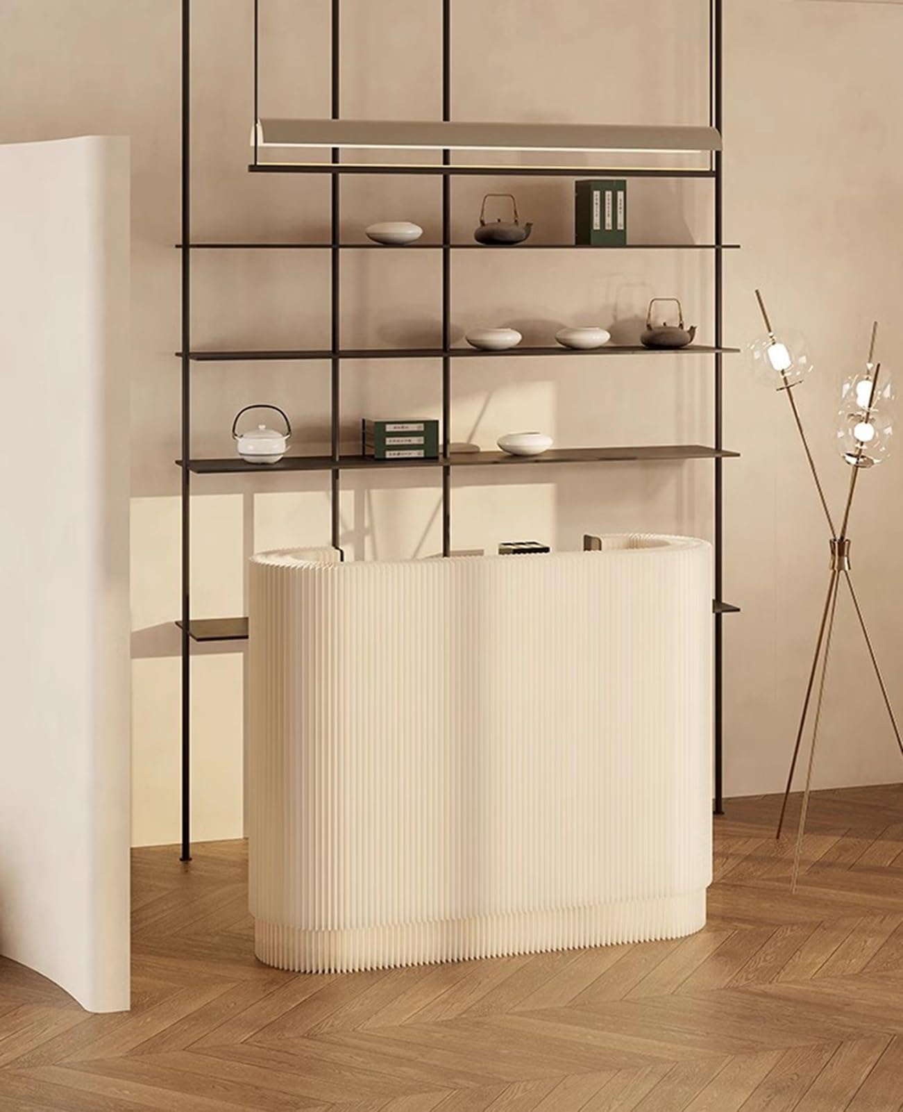 Amazon.co.jp: レジカウンター 折りたたみ式収納受付デスク、多機能