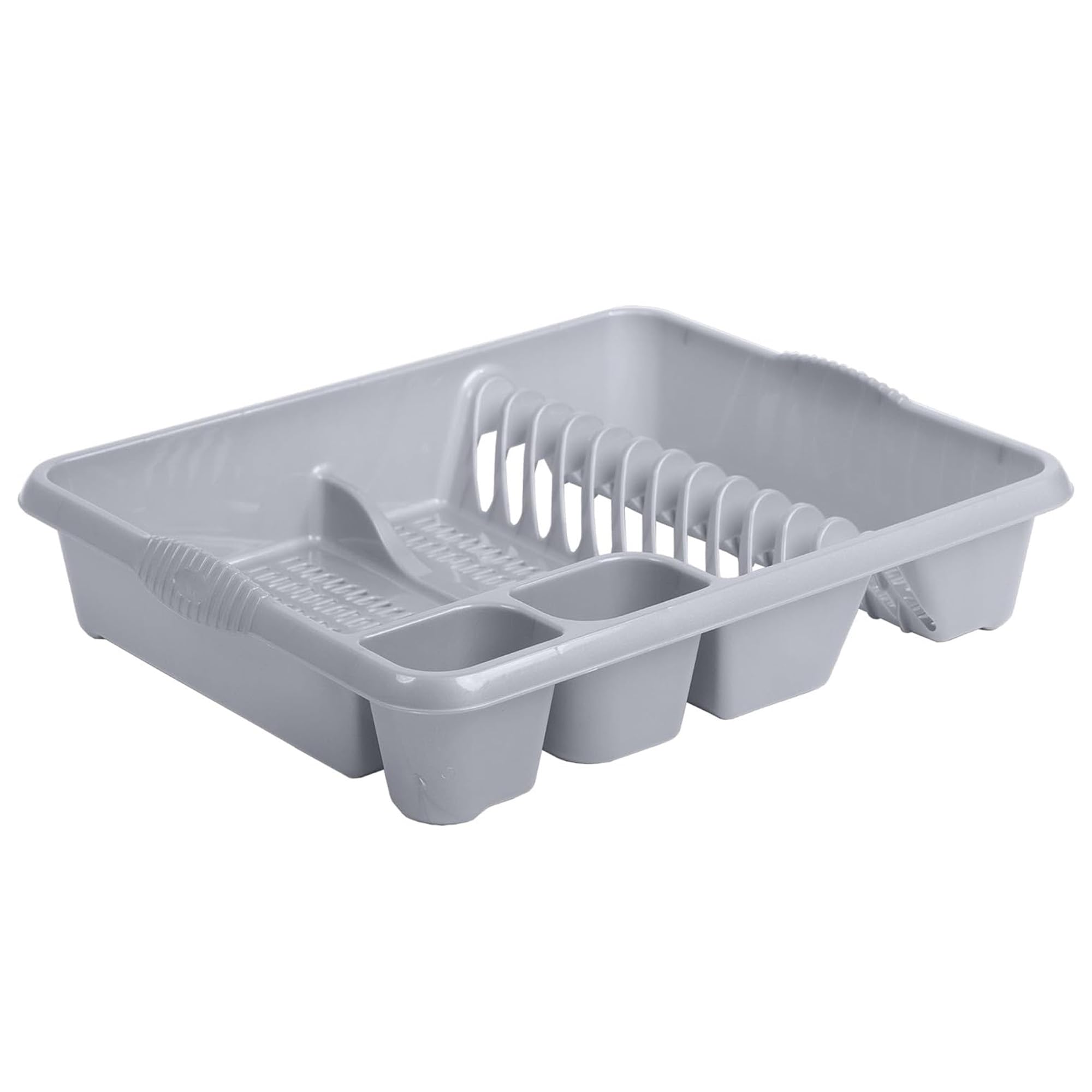 2 X Dish Drainer Rack Strong Kitchen Counter Large Plastic Cutlery Rack With Integral Handles