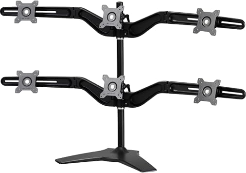 Amer Mounts AMR6S Hex Monitor Mount - Desk Stand - Displays up to 6/Six 24 inch LCD/LED Screens