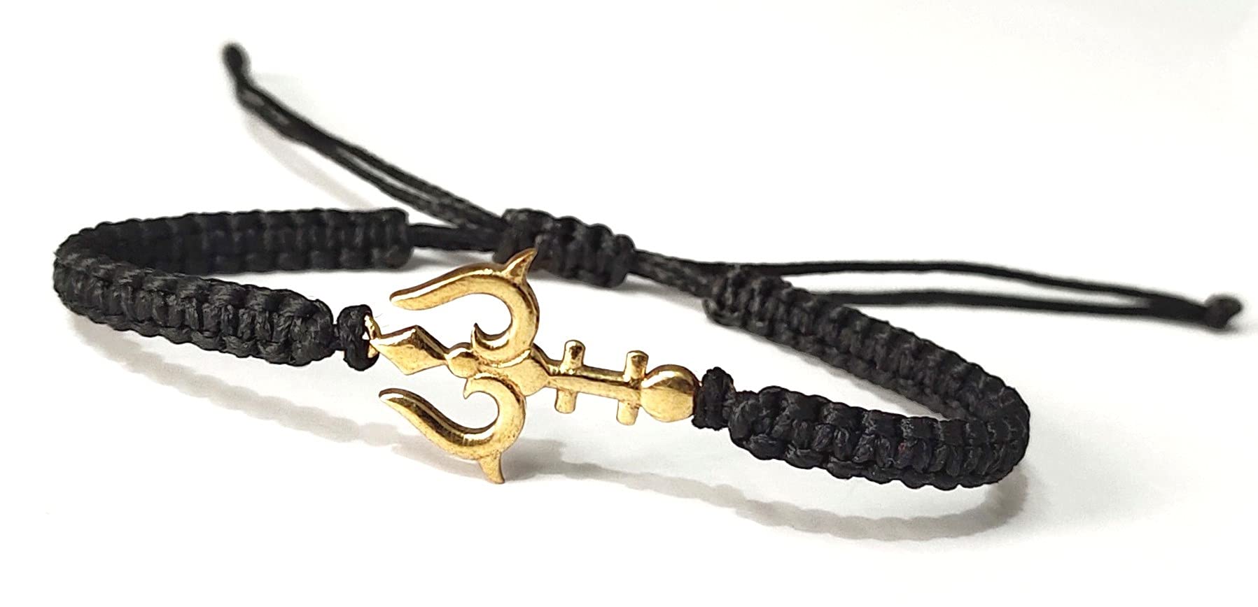 SAFFRON SHADES Elegant Black Thread Goodluck Trishul Bracelet for Men Women | Protection from Negativity and Evil Eyes (B09HP36H24) Amazon Price History, Amazon Price Tracker
