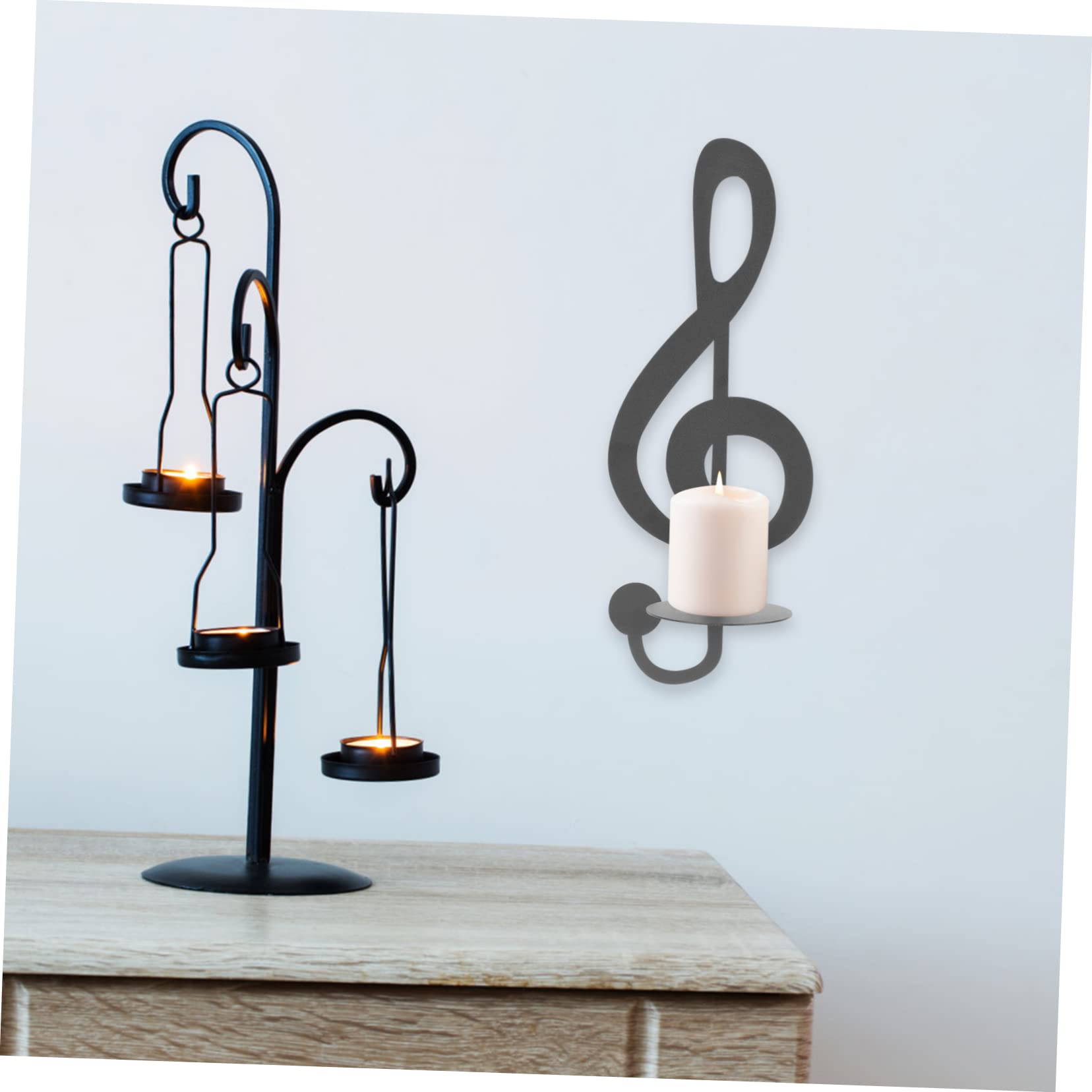 HOOTNEE Music Note Wall Candle Holder Metal Hanging Sconce Decor for Living Room Bedroom Dining Room Stylish Wall Decor for Home Candle Holder for Eye Catching Aesthetic