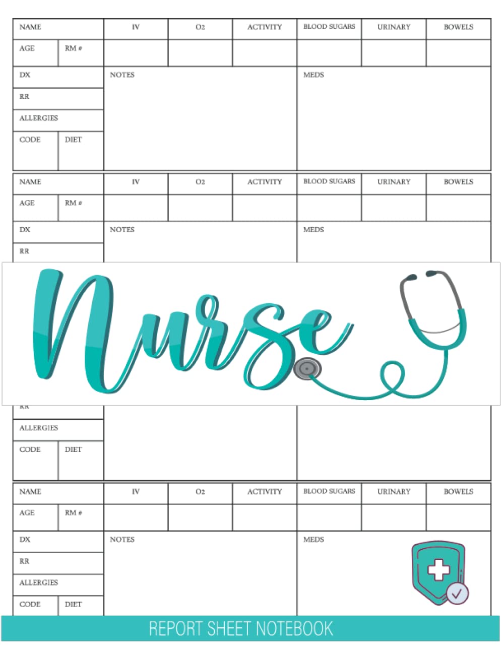Nurse Report Sheet Notebook: Nurse Shift Report Sheet,Nurse Appreciation Gift For Nursing Students, Women Nurse Assessment Notebook Journal (400 Sheet)