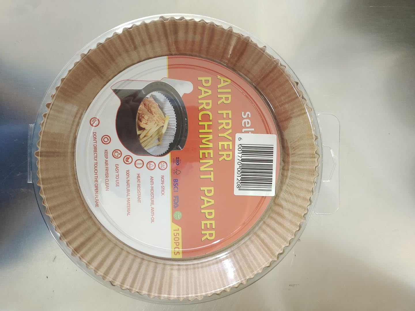 Air Fryer Parchment Paper Liners, 100 Pieces, Round, Air Fryer Disposable Liners, Non-Stick and oil proof for easy cleanup, 5-8 qt Basket