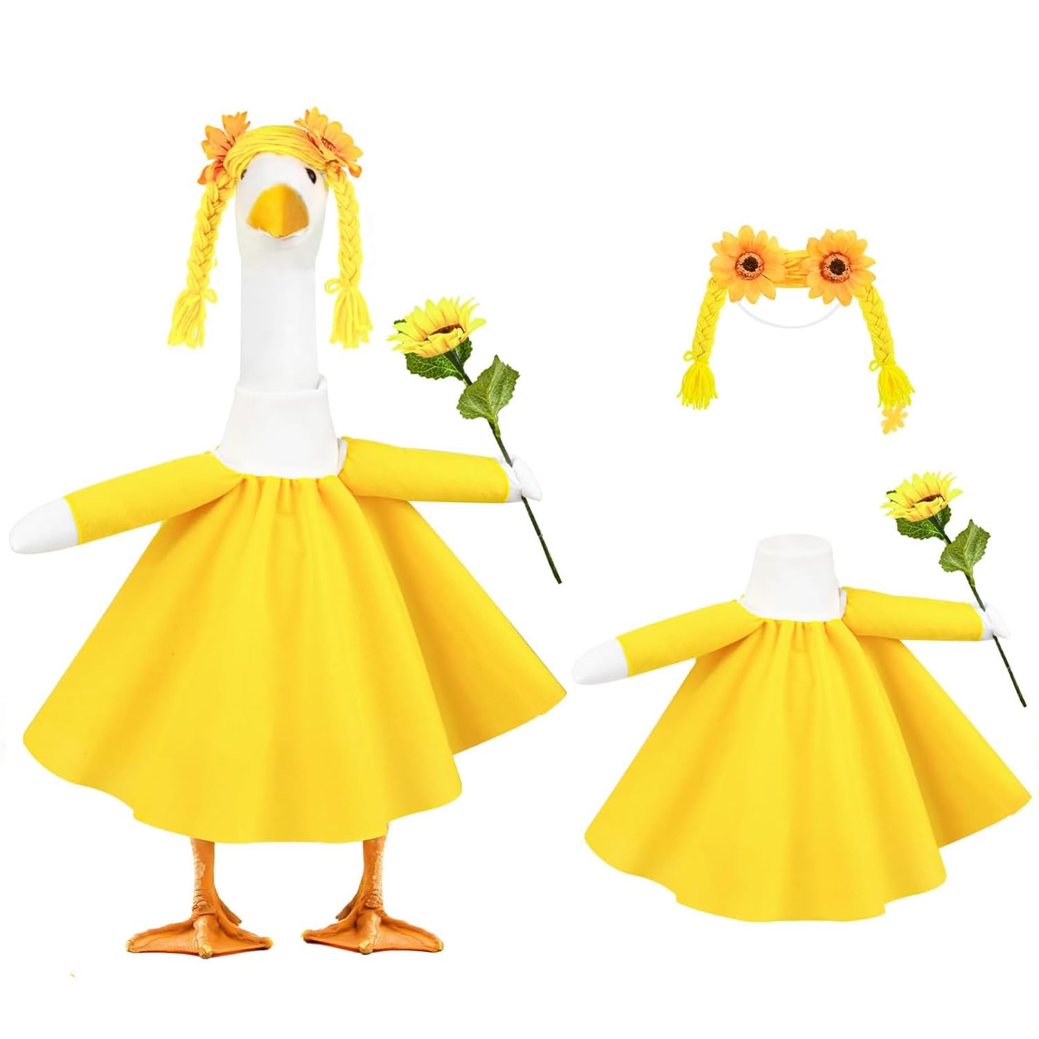Porch Goose Outfits, Porch Goose Spring Outfits, Outfit for 23" Garden Decor Goos and Duck Costume for Outdoor Statues - 1