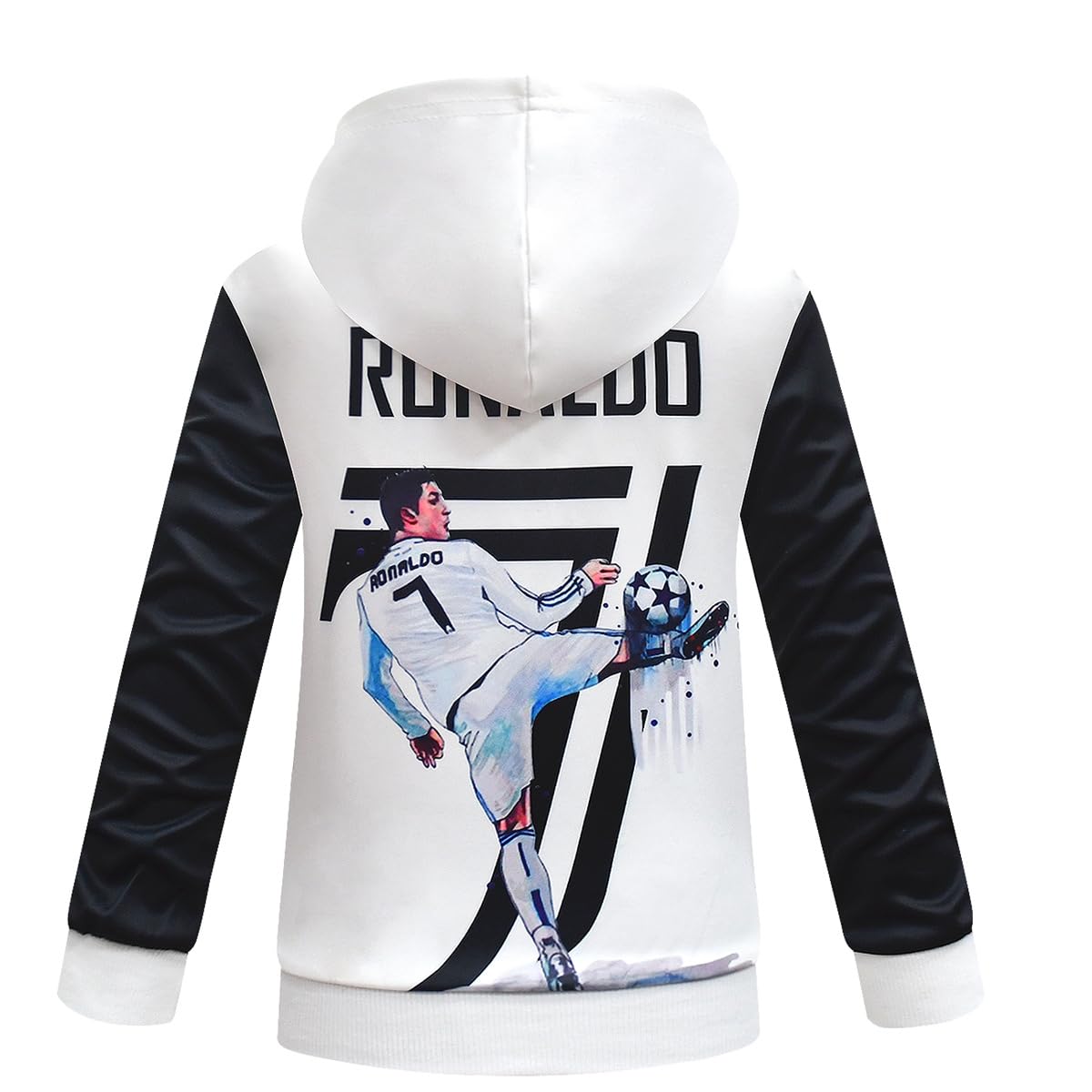Sweat à capuche unisexe pour garçons N°7 Match de football 3D cool