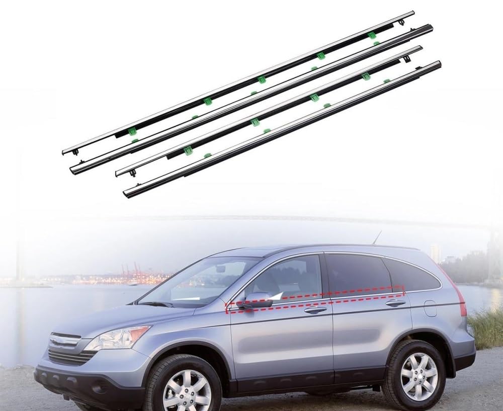 para CR-V 2007-2011 4 Piezas Burlete de Goma para Ventanas Exteriores de Coche, Impermeable, Tira de presión, Cinta de Sellado, moldura