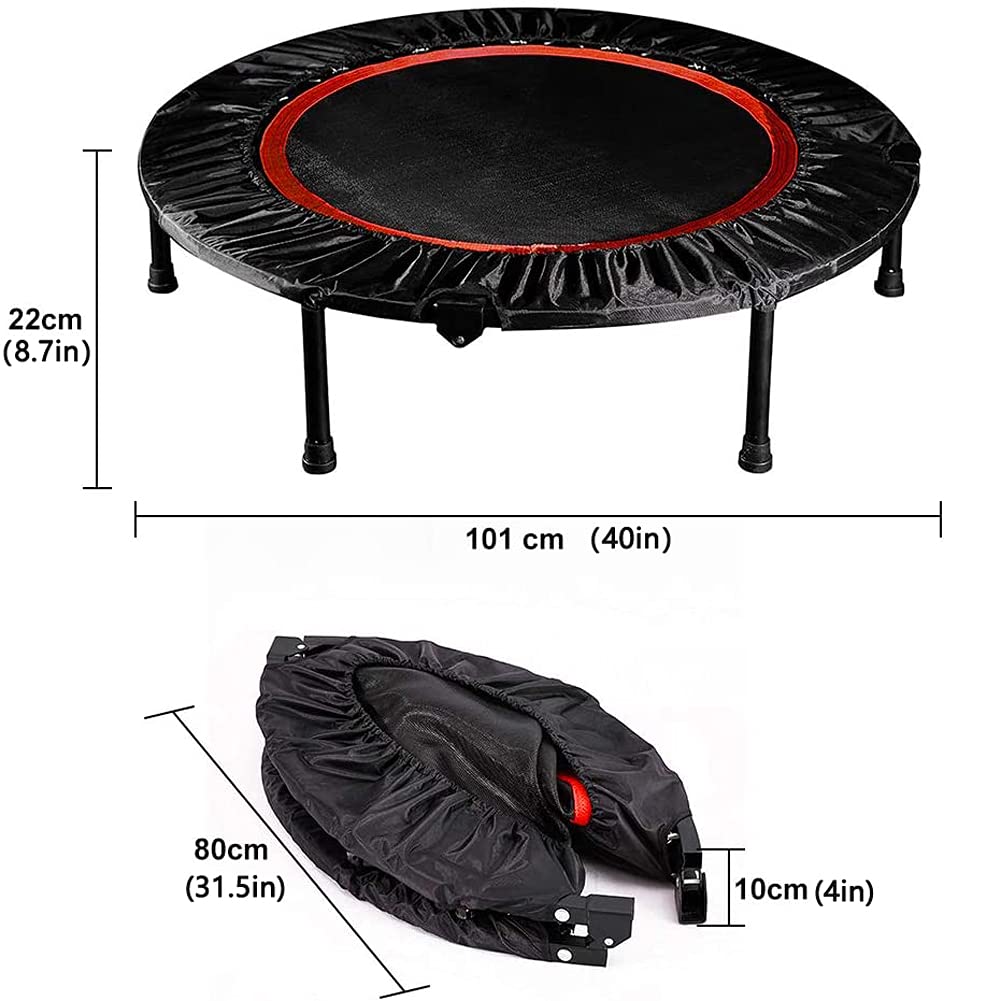 Foldable Sports Trampoline 40in Diameter with Rail Load Capacity 330lb for Both Children and Adults Improve Coordination and Flexibility Shape Shape