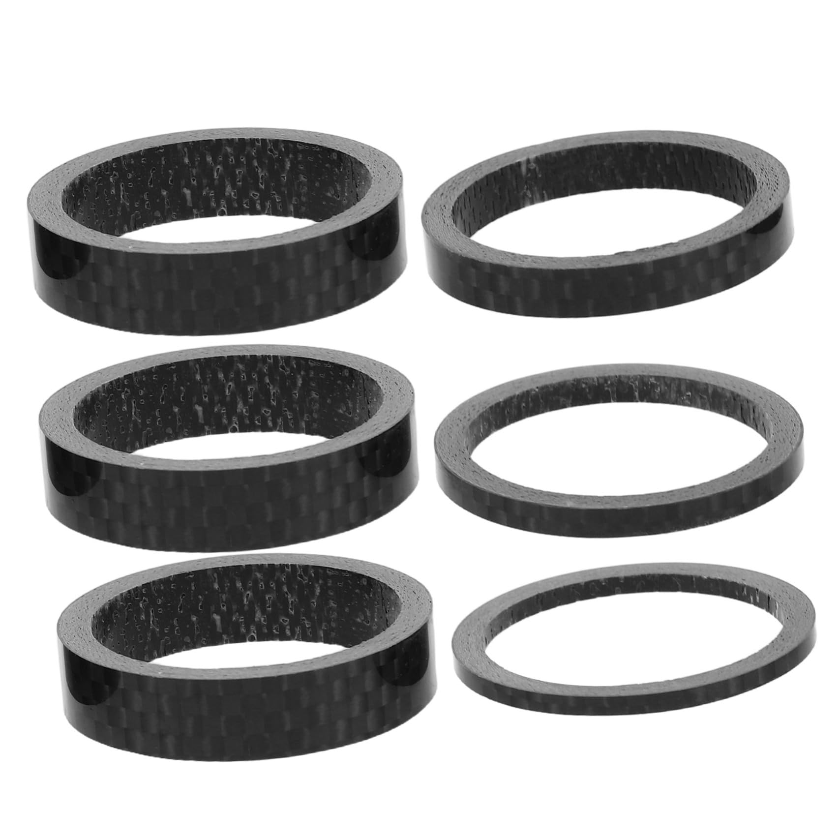 Milisten 6Pcs Carbon Fiber Headset Spacer for Road Mountain Bikes Thickness Bike Stem Spacers Lightweight Durable Cycling Accessories