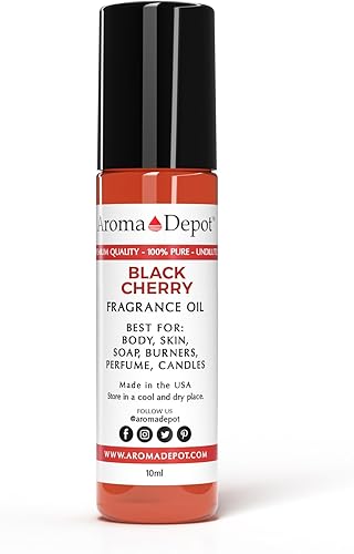 Aceite de fragancia de cereza negra de 0.3 fl oz I Perfume I Aceite para la piel I Aceite perfumado. Proyectos de bricolaje como velas, bombas de