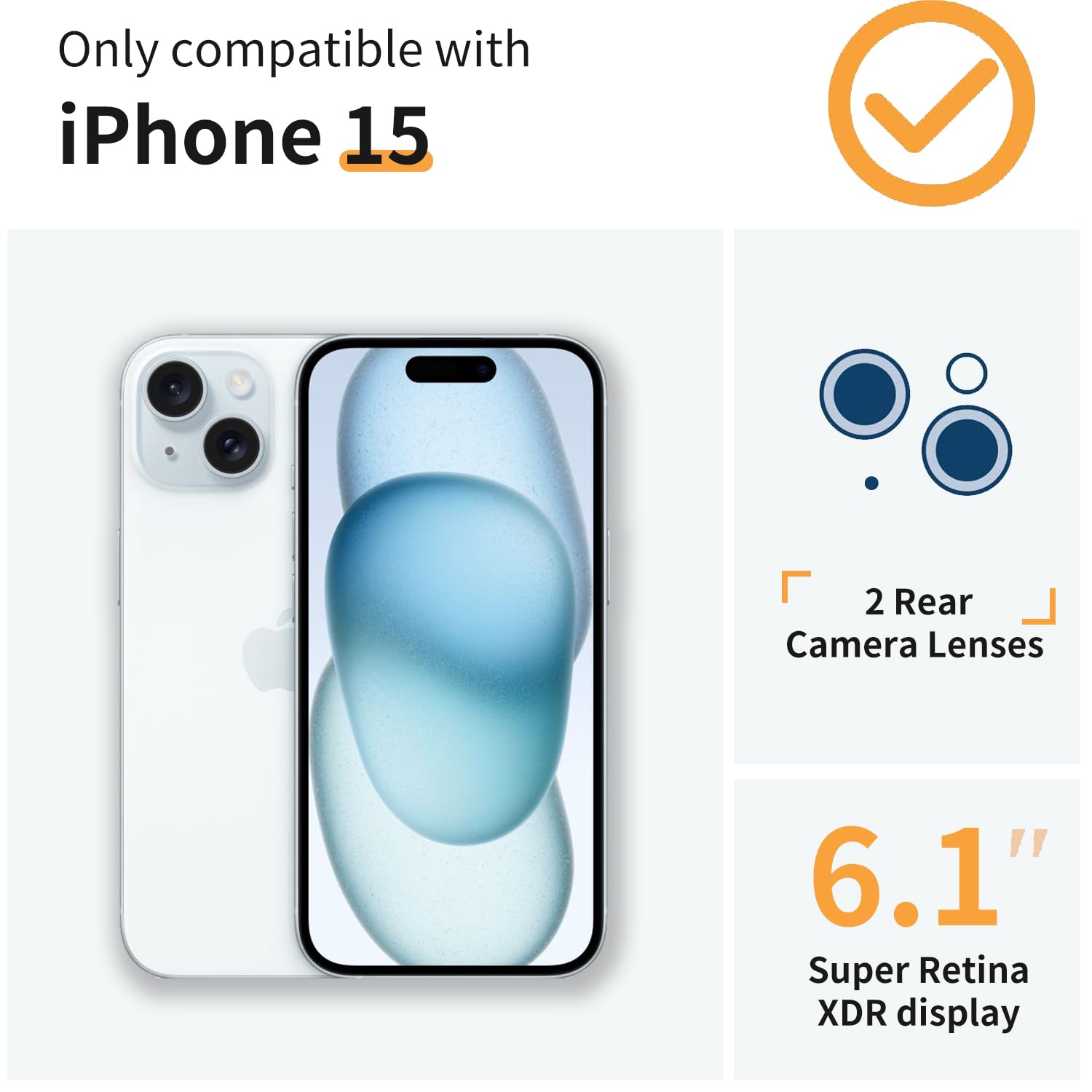 YOYORI Compatible with iPhone 15 Case with Screen Protector, Flower Pattern Design, Floral Clear Women Phone Case Shockproof Protective Soft Bumper Cover 6.1 Inch 2023(Flower-4)