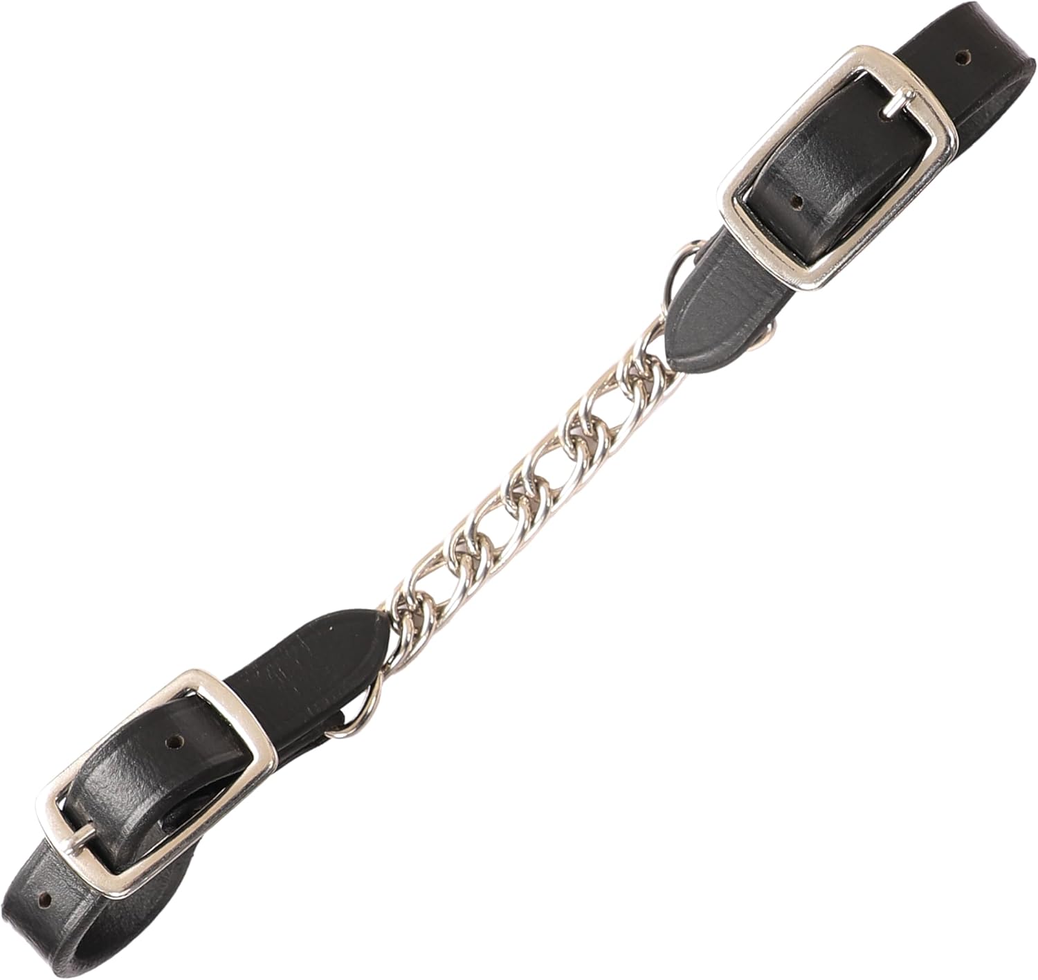 Exion Horse Curb Strap with Stainless Steel Twist Chain – Adjustable Leather Curb Chain for English Bridles – Premium Havana Leather & Rust-Proof Hardware for Pelhams & Kimberwicks – Full Size