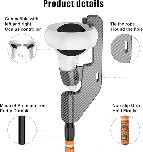 Miniatura 7 de 2023 Upgraded VR Golf Club for Oculus Quest 2 Oculus Golf Club Attachment Adapter for Oculus Quest 2 Controller and Oculus Quest 1 Handle Extension