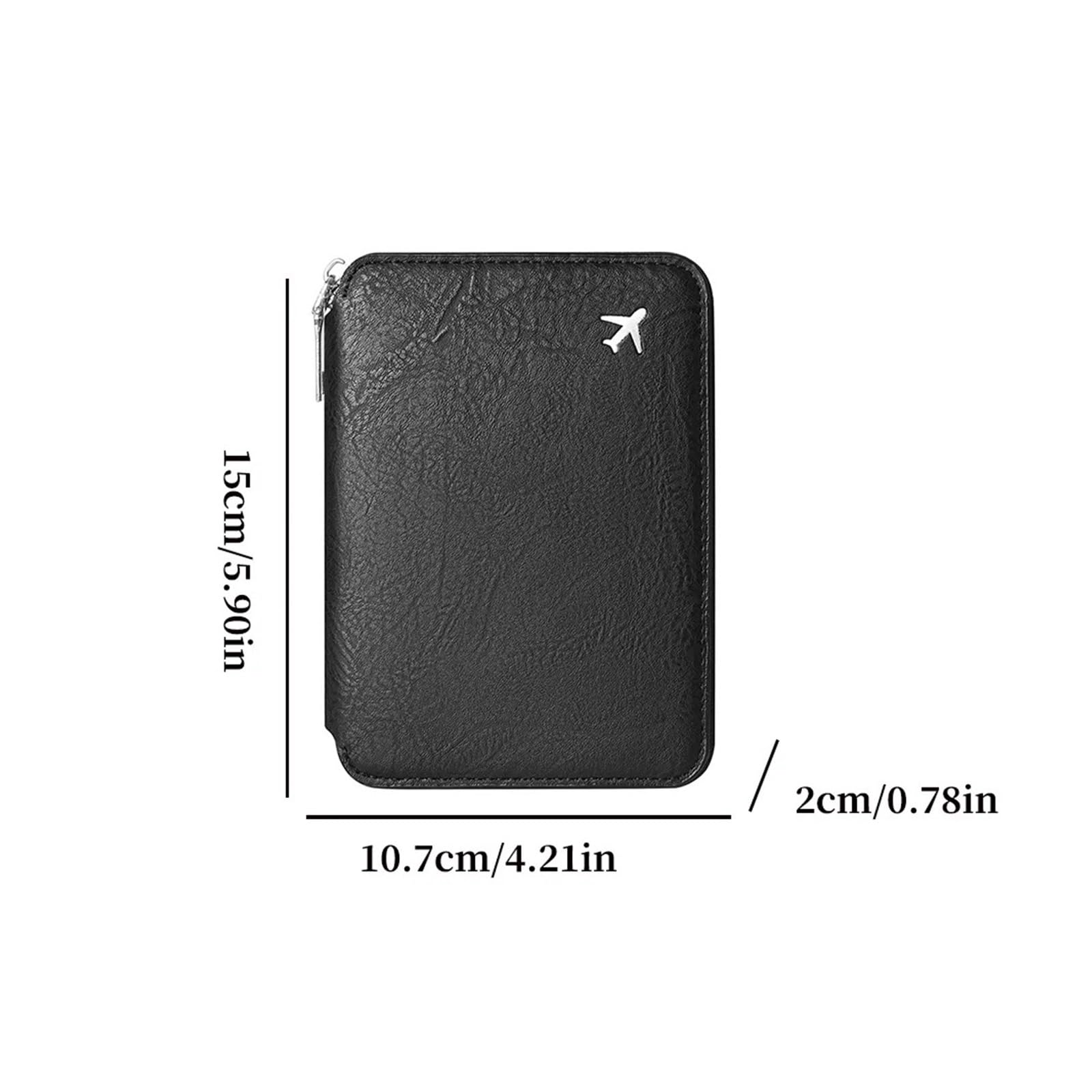 Porta Passaporto Custodia for passaporto identificativo con cerniera, carta organizzatore for biglietti di grande capacità, custodia da viaggio Per Documenti Di Viaggio(Brown)