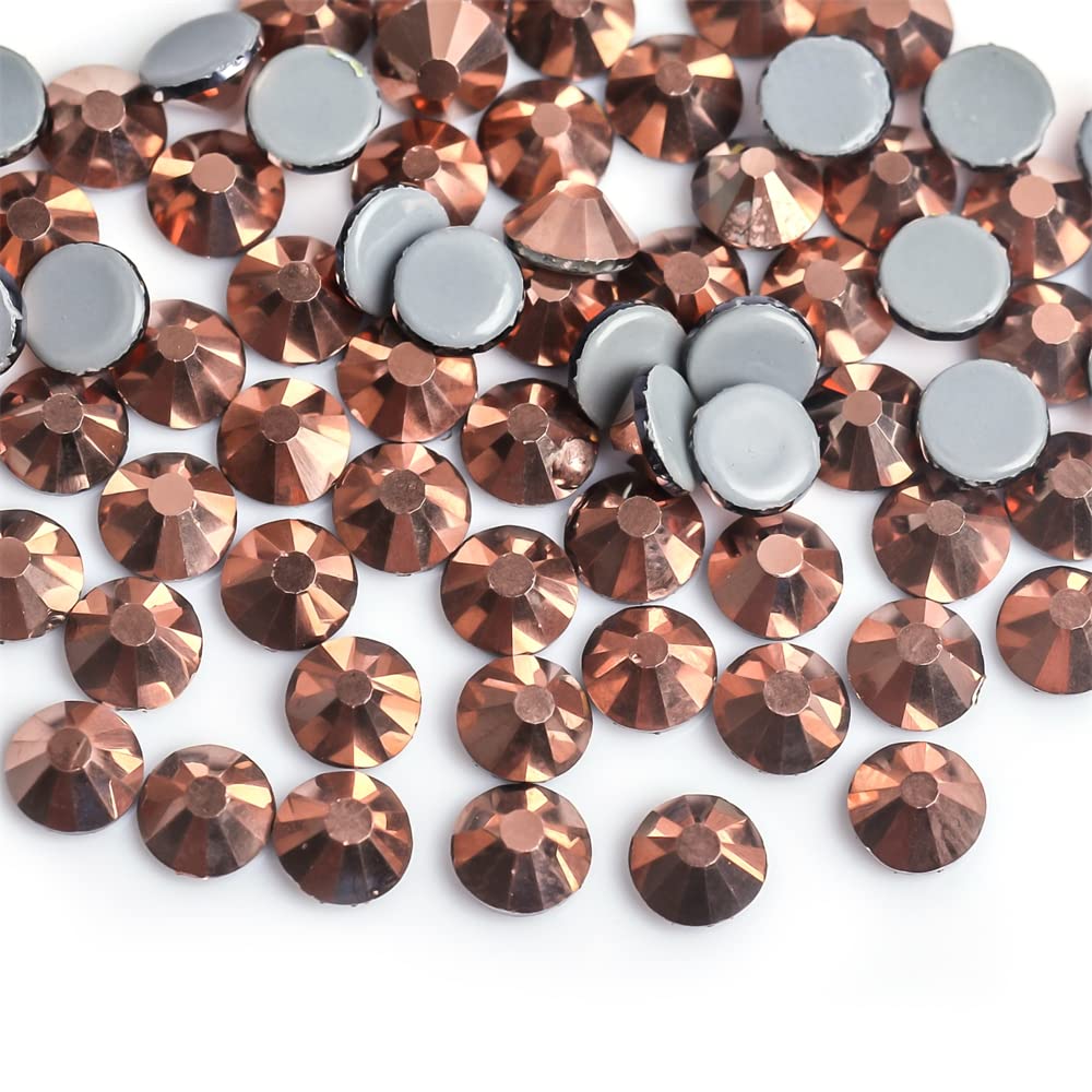 Diamantes Crystal Hotfix Rhinestones, Kryształki do żelazka Hot Fix, wielokolorowe, różne rozmiary, 1000 szt.(Antique Copper,SS20-1440pcs)
