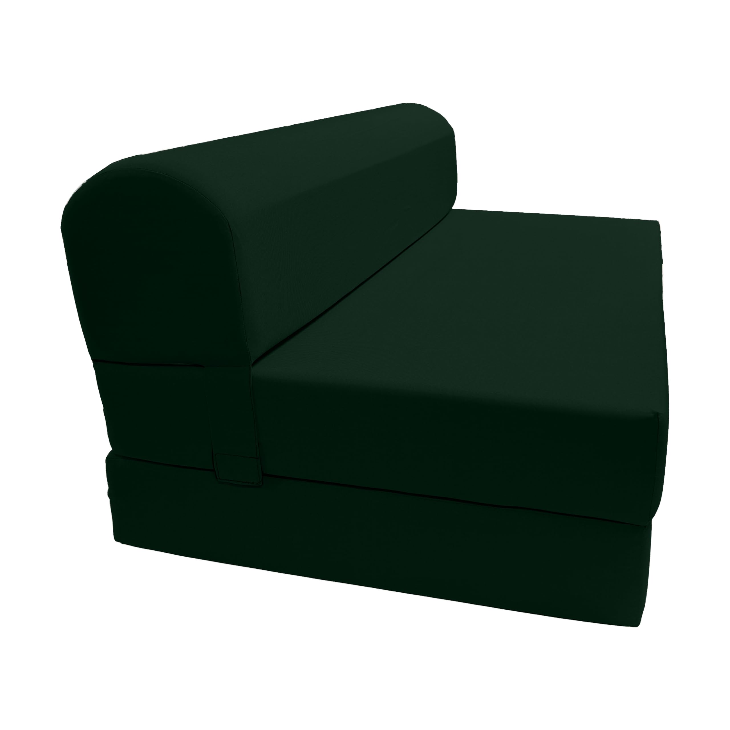 D&amp;D Futon Furniture Sleeper Chair Folding Bed, Studio Sofa Guest Folded Mattress, High Density Foam (72 x 48 x 6, Hunter Green)