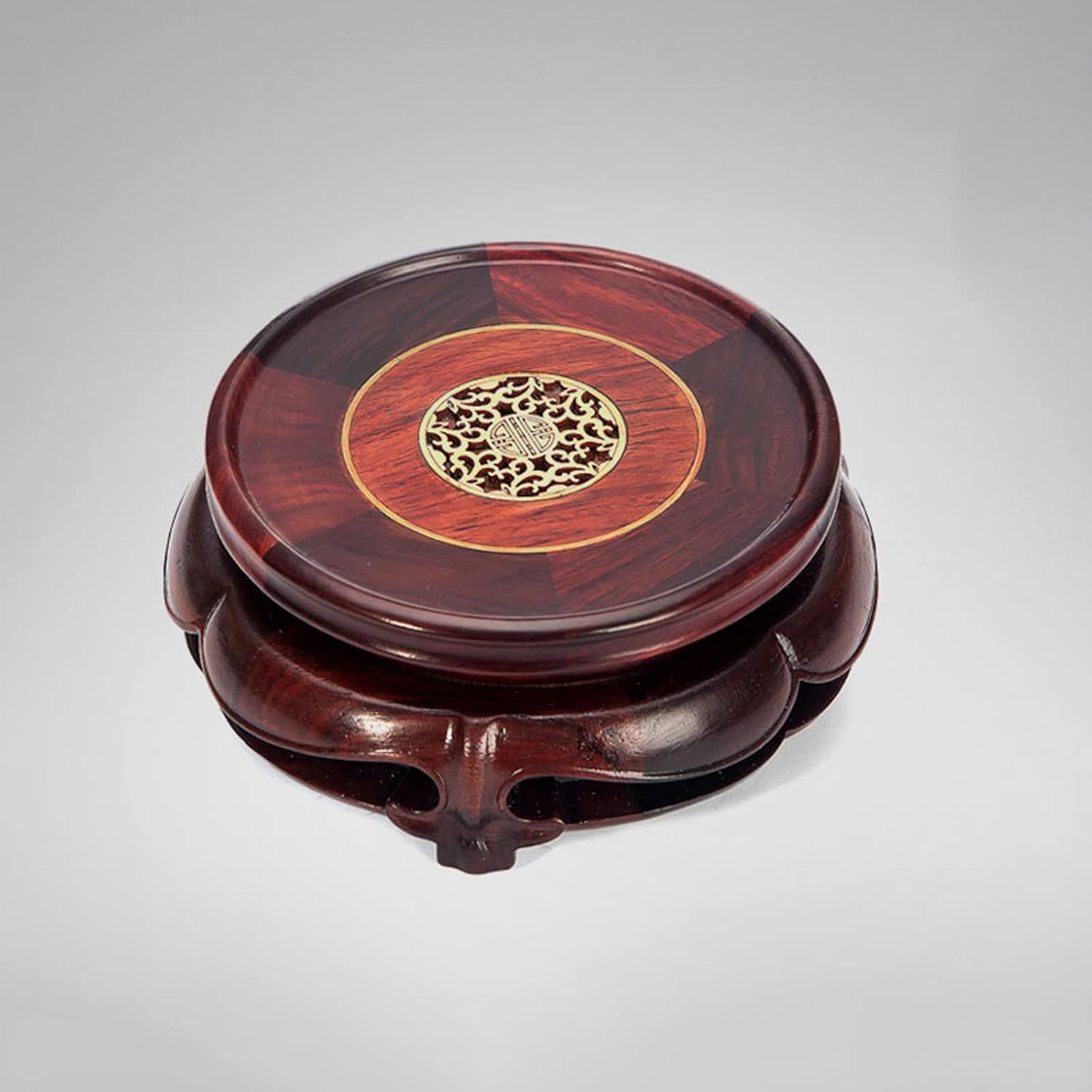 ペルシャ ギャッベ ミニマット 円形 41×40 黄金色 鹿 ミニ マット 円形