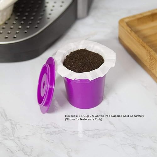 Miniatura 6 de Perfect Pod EZ-Cup Filtros de café de papel con tapa patentada para cafeteras de una sola porción y cápsulas de café, compatibles con Keurig,
