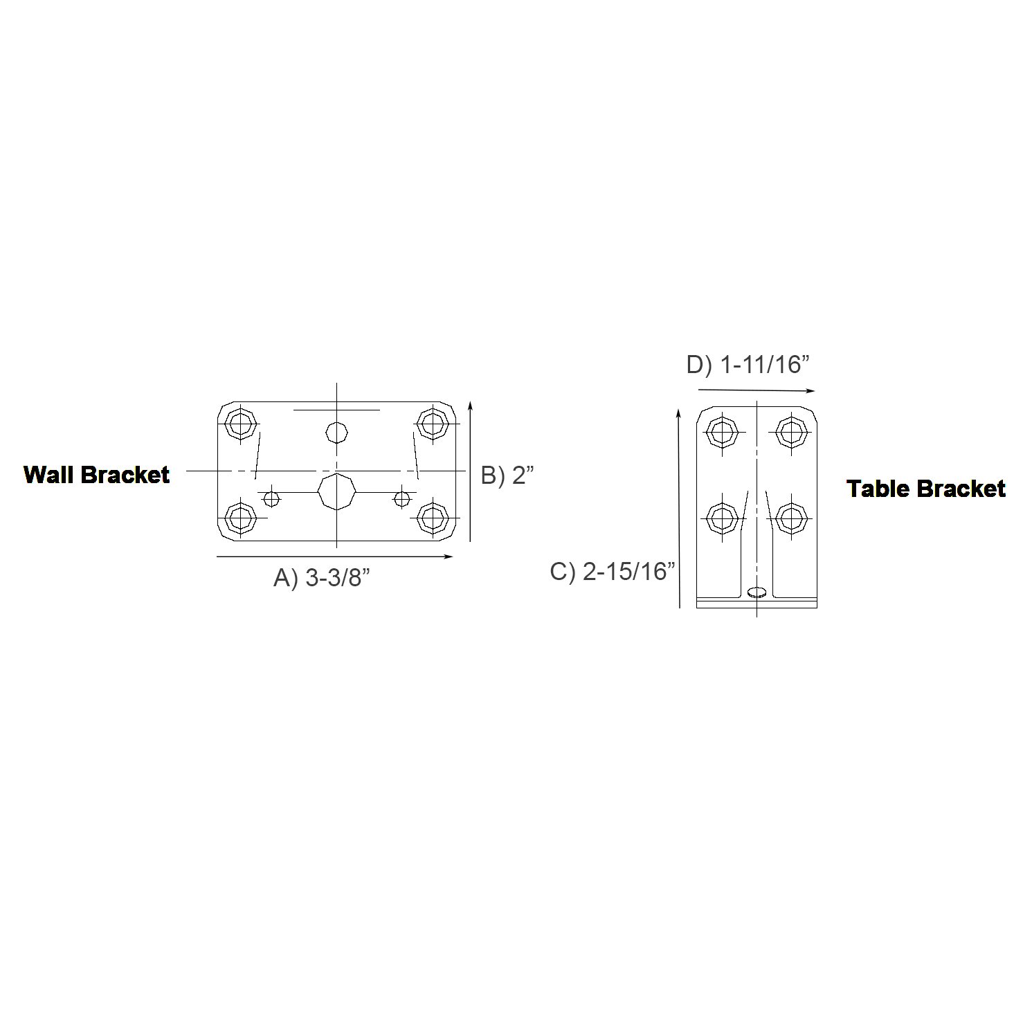 White Water Marine 7994S Removable Stainless Table Brackets (Set of 4 Pieces)