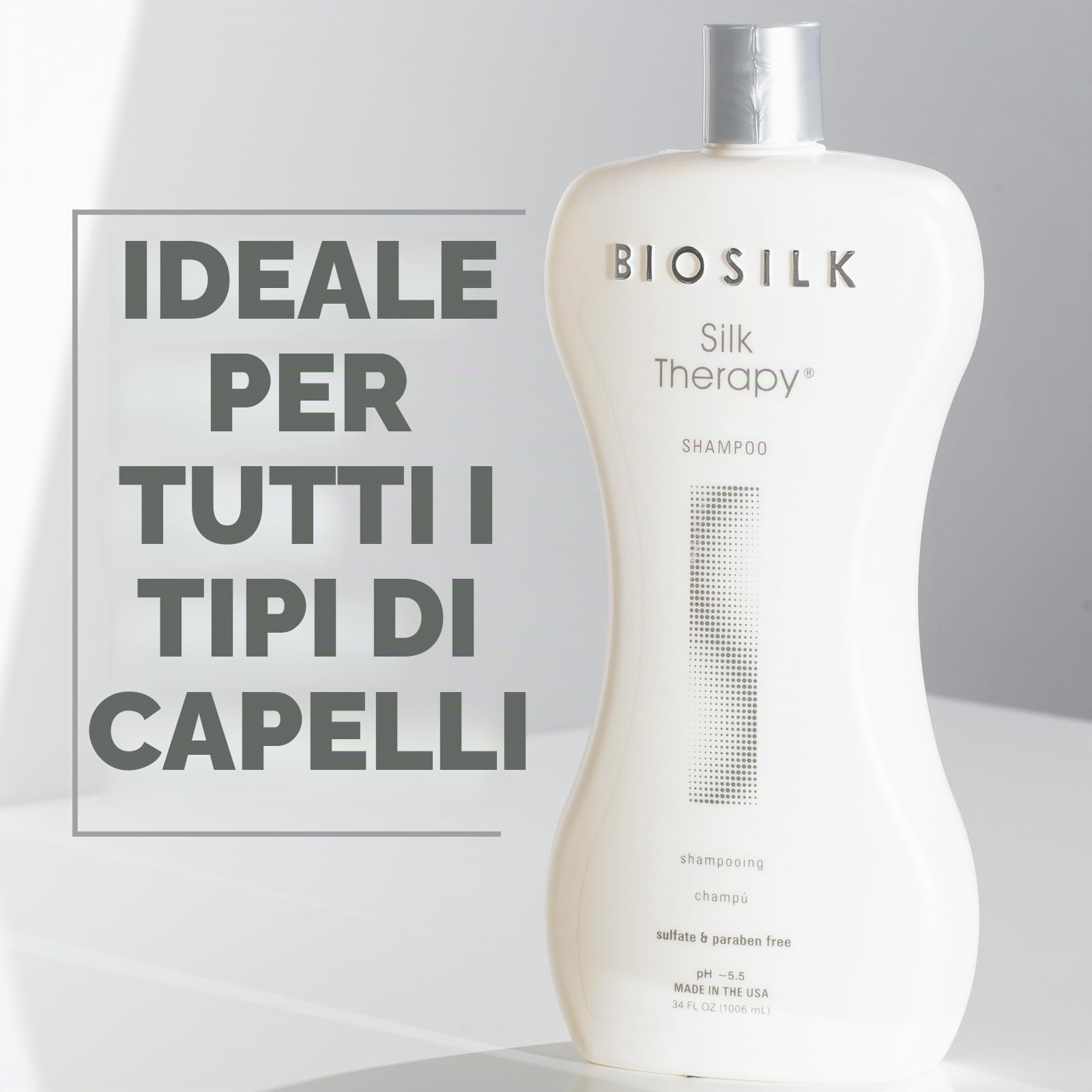 Biosilk Silk Therapy Shampoo - Professional Salon Quality Nourishing Cleansing for Unisex - 34 oz
