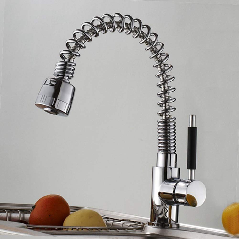 ZYCHSJXA Brass Kitchen Faucet Sink Mixer Tap Pull Down Taps Hot and Cold Water 360 Degree Swivel