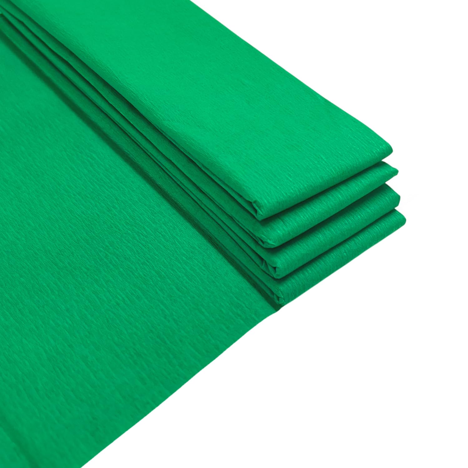 Pack of 10 Green Crepe Paper Sheets 50cm x 2m 17GSM 35% Stretch Craft Paper — image 1