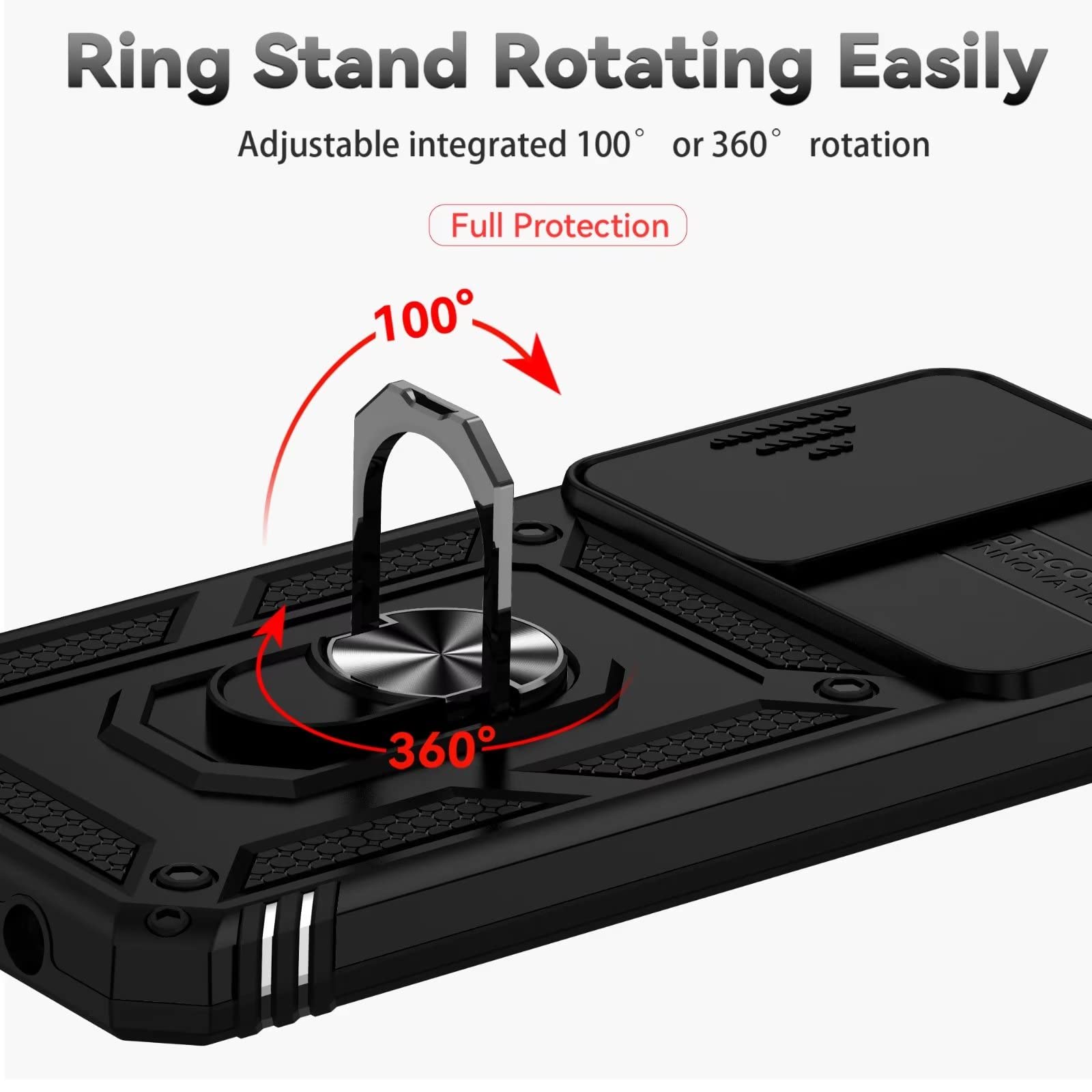 Cover ESONG Per HONOR X7A Con Protezione Militare E Scorrevole Per Fotocamera | Include 2 Pellicole Vetro Temperato E Anello Magnetico | Oro Rosa