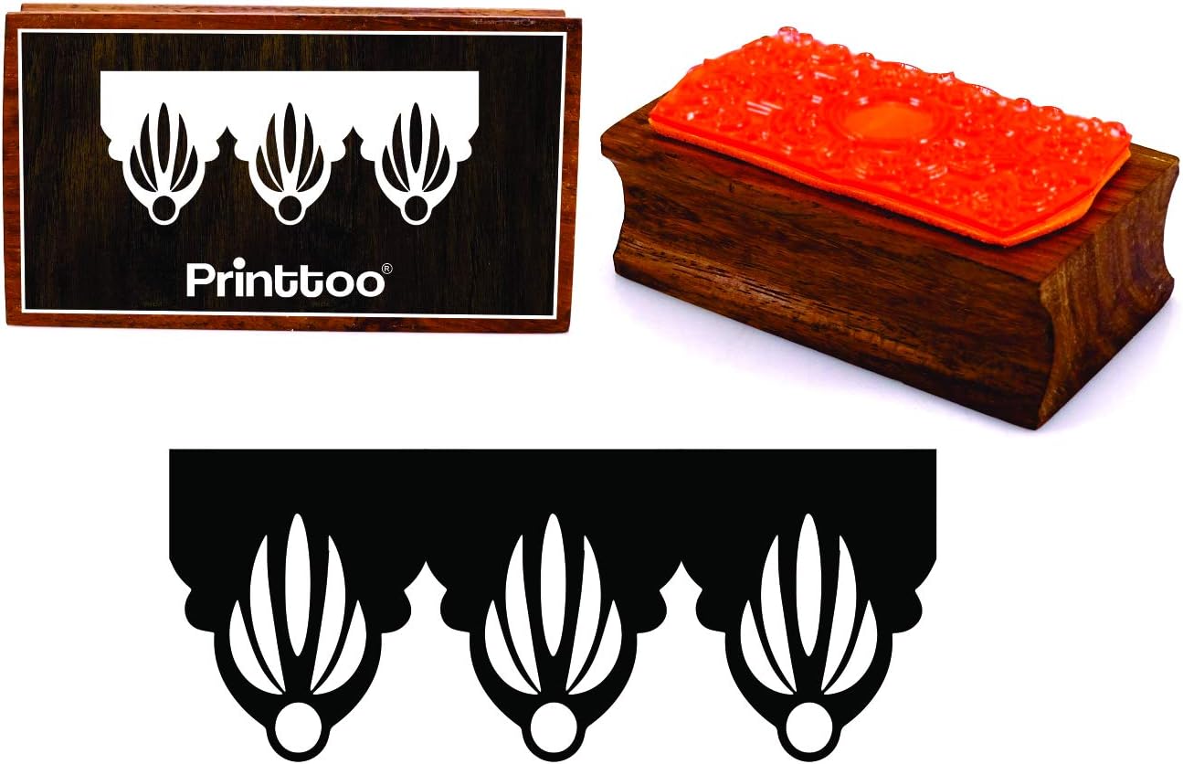 Silhouettes Lace Ornate Border Rectangular Wooden Rubber Stamp Block Scrap-Booking