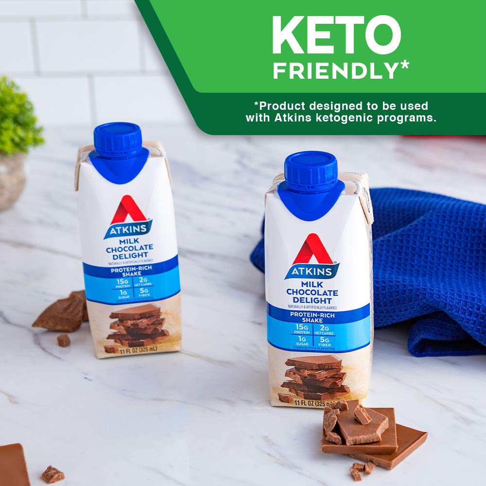 Atkins Milk Chocolate Delight ProteinRich Shake. Rich and Creamy with