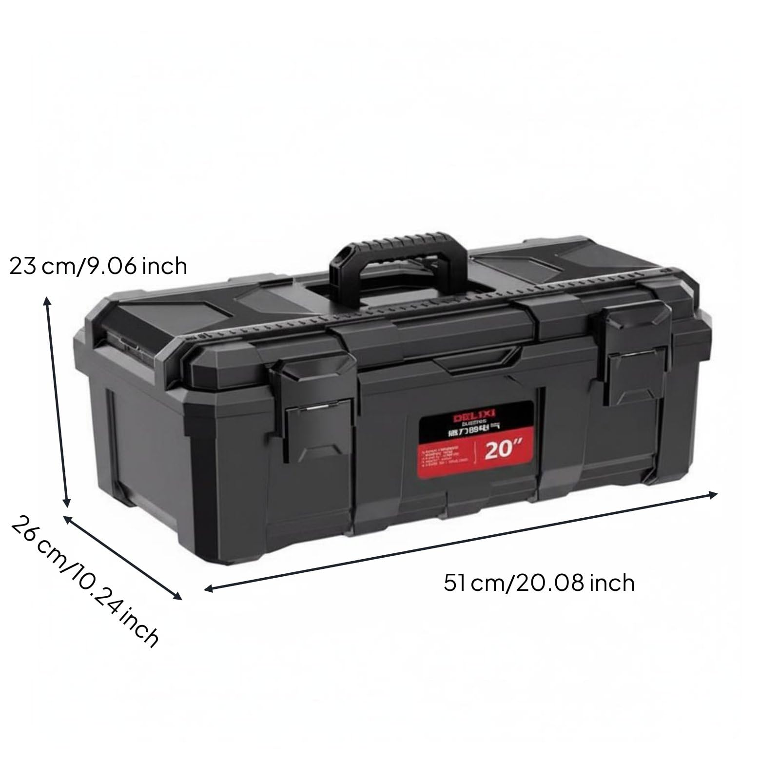 Contenitore per Attrezzi Scatola Organizer Cassettiera Valigetta Portautensili in PP Rinforzato per Officina, 20 Pollici, Fibbia In Plastica + Scatola Portaoggetti