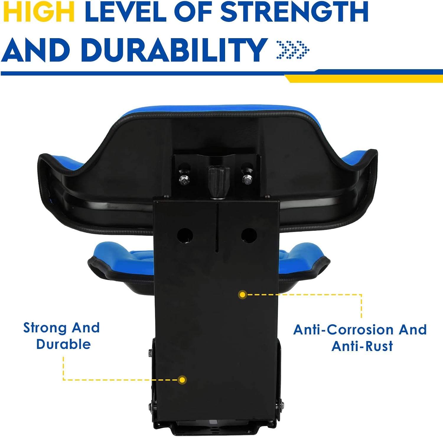 Tractor Suspension Seat With Tilt For Ford & New Holland 3900 3930 3910 4000 4100 4110 4330 4600 4610 5000 5100 5600 5610 5900 5910, Blue
