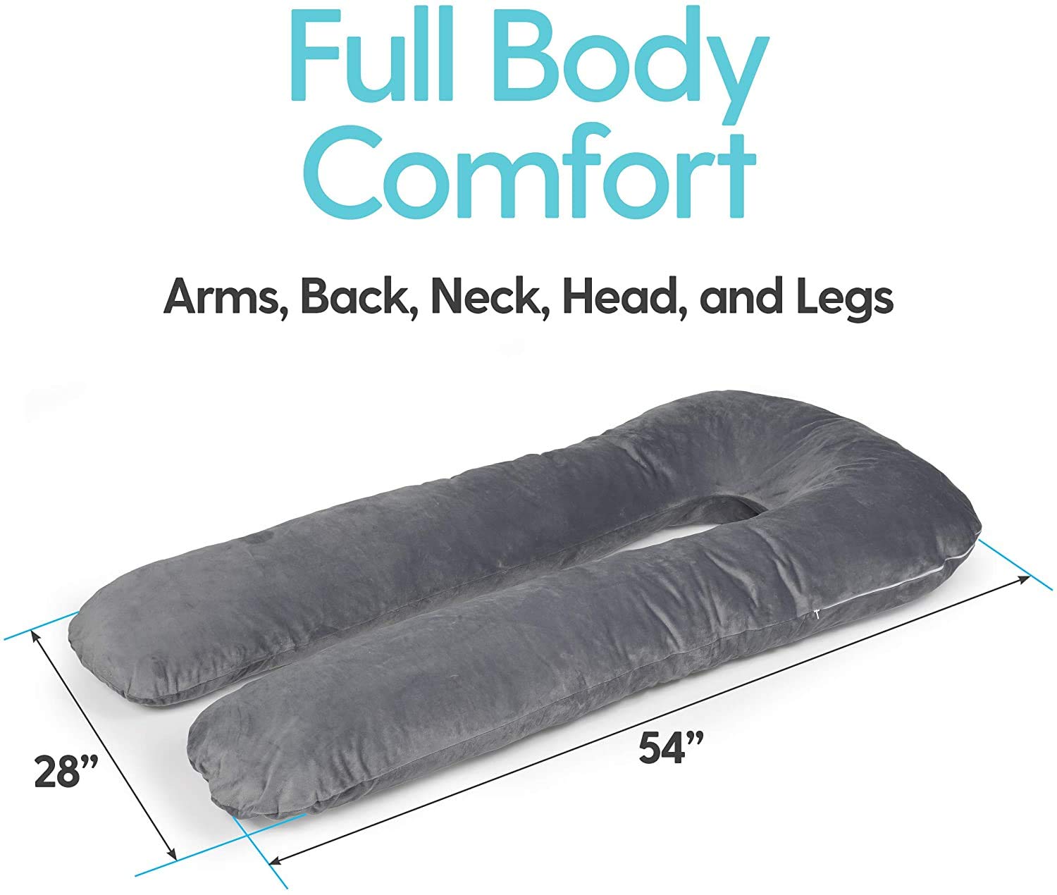 Milliard U Shaped Body Pillow Memory Foam Comfort for Sleeping