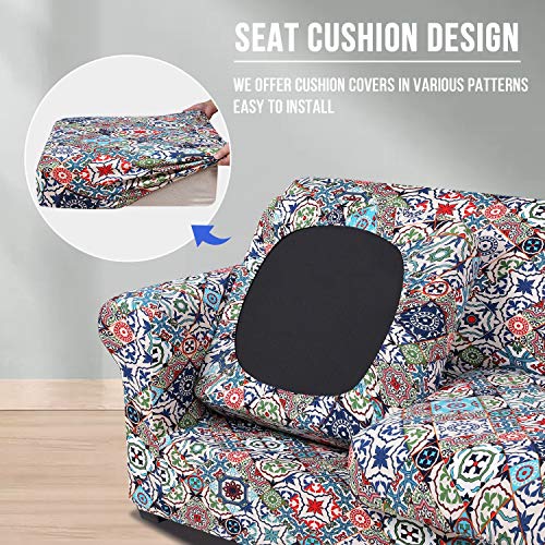 Hyha Couch Covers, Chair/Sofa Covers, Floral Pattern, Stretch, 2 Pieces, Armchair Slipcover, Separate Couch Cushion Covers, Furniture Protector For Dogs (Armchair, Patchwork Moroccan) #TOP1