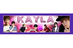 Justin Bieber Personalized 10"x32" Poster with Border Mat