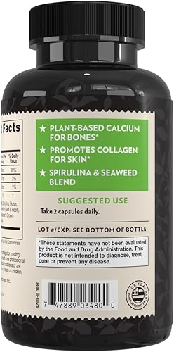 Miniatura 2 de Crystal Star Suplemento de minerales oceánicos (60 cápsulas)  Suplemento herbario diario para la salud ósea y colágeno  Espino cerval de mar,