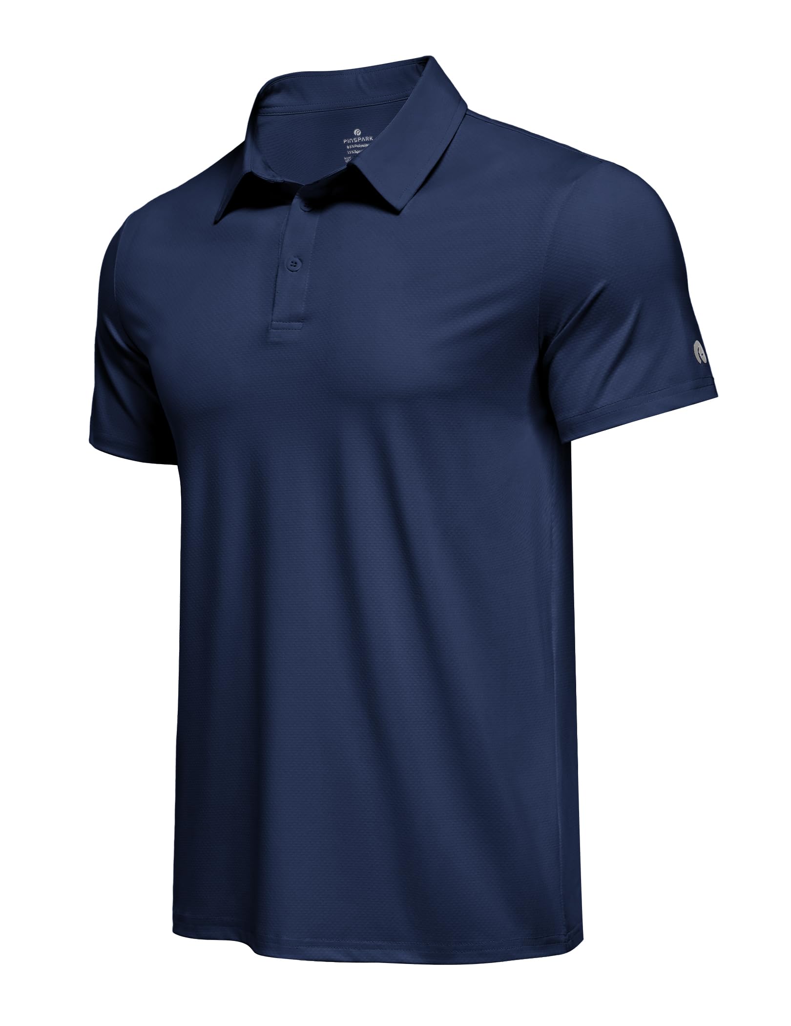 PINSPARK Mens Polo Shirt Performance Moisture Wicking Polo Shirts for Men UPF 50 Golf Shirts Quick Dry Casual Collared Shirt — view 7