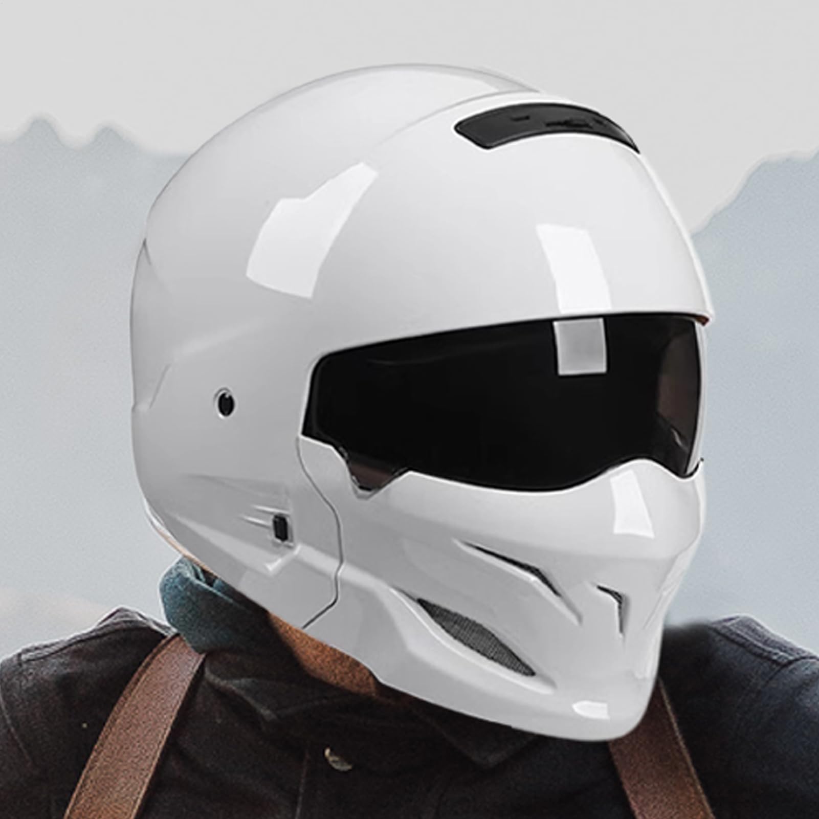 Męskie czapki ochronne na motocykl, czapka ochronna do motocykli ulicznych - kask w stylu retro do wyścigów szosowych, dla dorosłych