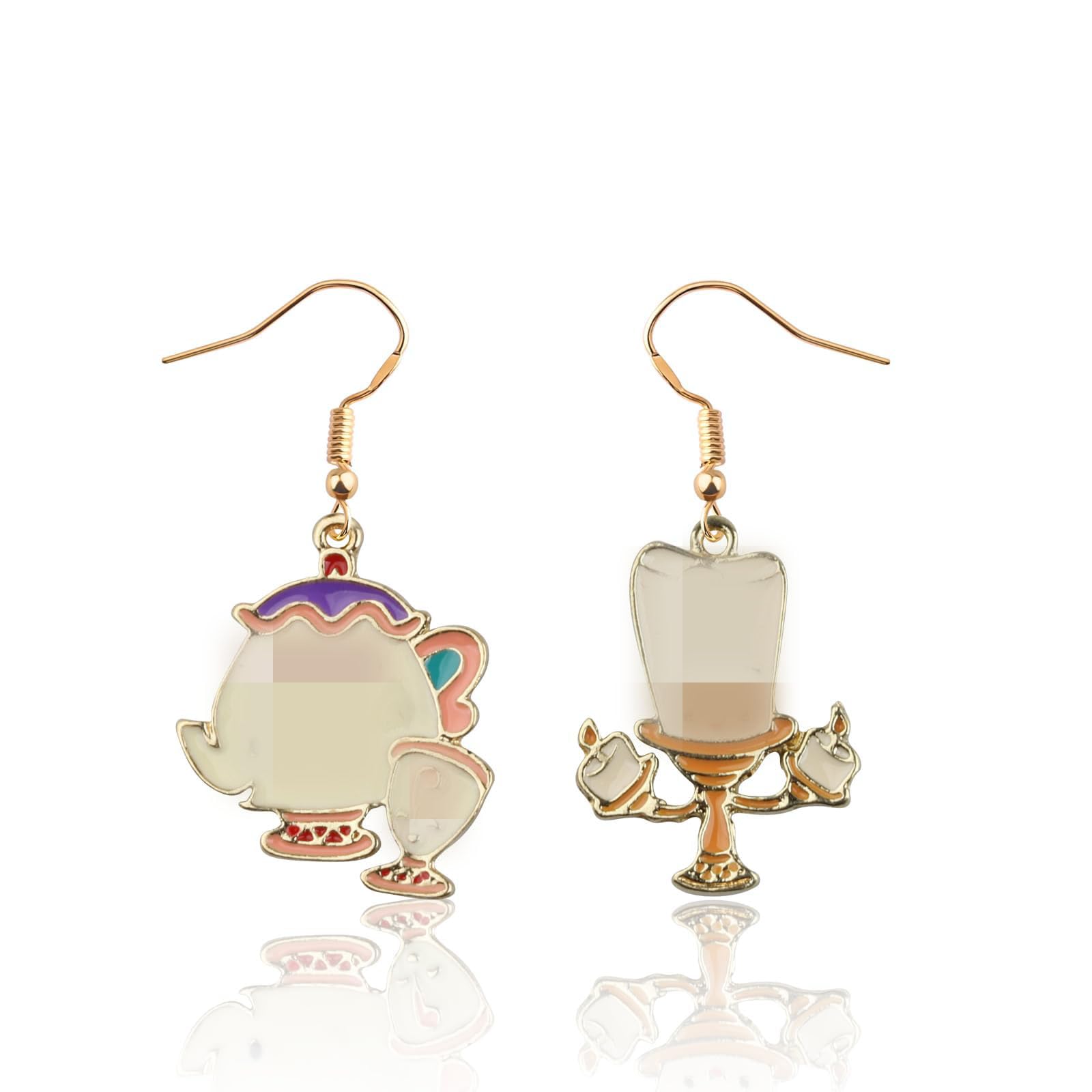 CENWA Beauty Beast Inspired Jewelry Cartoon Animal Earrings Gift for Movie Fan