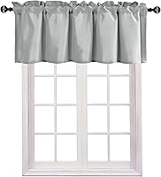 Vista 22 de JIUZHEN Cortinas de cenefa para ventana de cocina, cenefas para ventana de sala de estar/sótano, cortinas de ventana de baño, aislamiento térmico