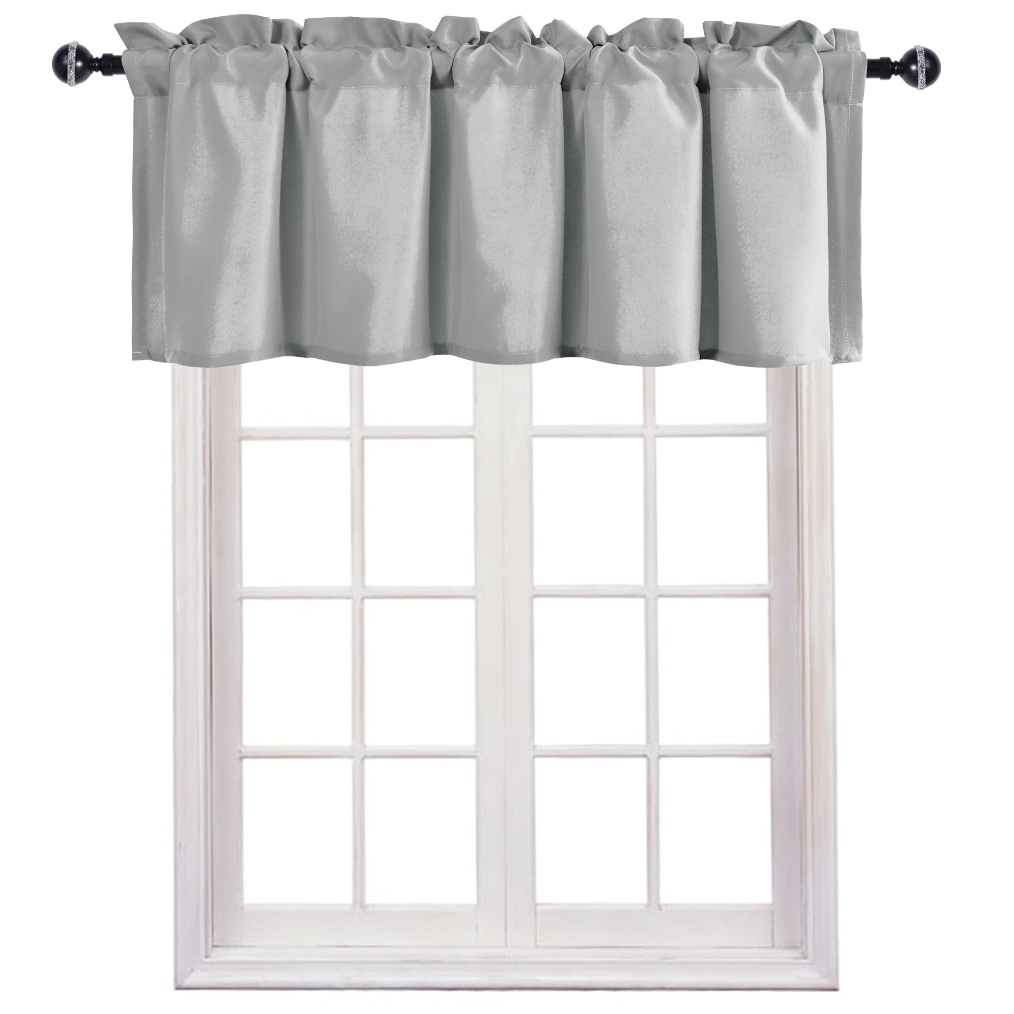 Cantonnière de cuisine grise JIUZHEN rideau thermique de 152x45 cm