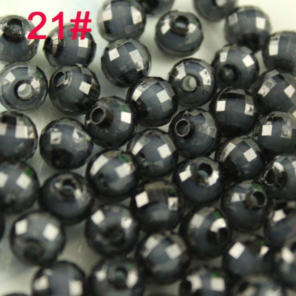 8Mm 10Mm 12Mm Color Round Ball Loose Spacer Beads Sew On Acrylic Beads Diy Beaded Braided Beads Jewelry Making Toys - (Color: Color 21 / Size: 100Pcs 8Mm)