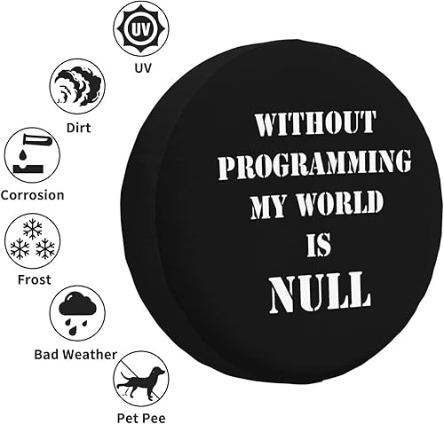 Miniatura 5 de Without Programming My World is Null Funny Tire Cover Universal Fit Spare Tire Protector for Truck, SUV, Trailer, Camper, Rv