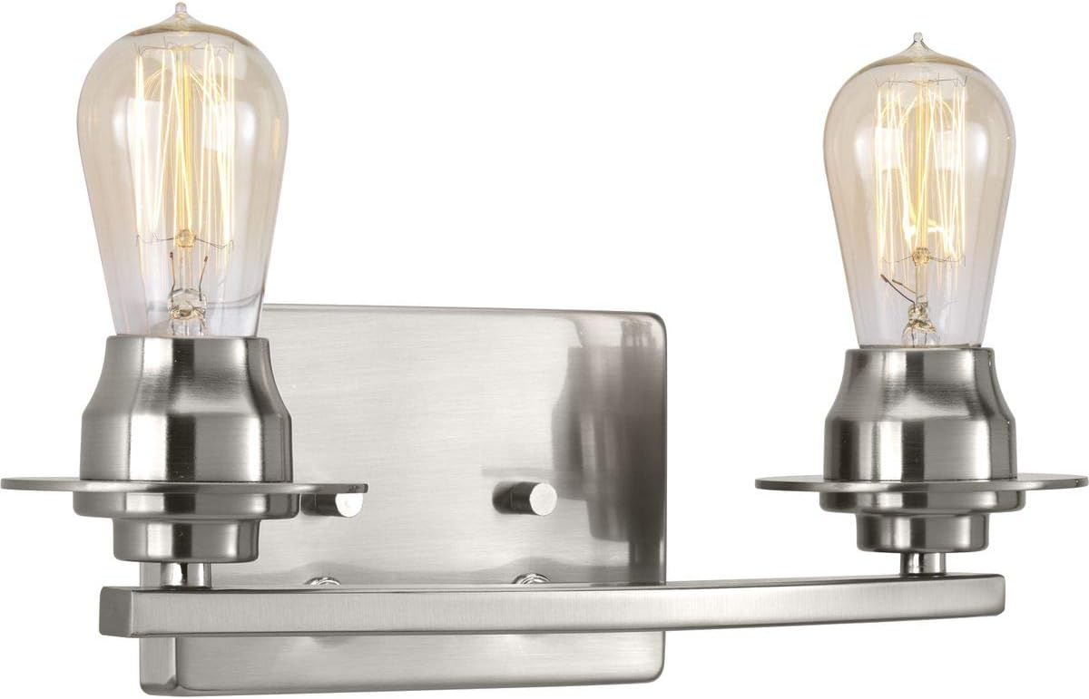 Crazy Clearance Debut Collection 2-Light Farmhouse Bath Vanity Light Brushed Nickel