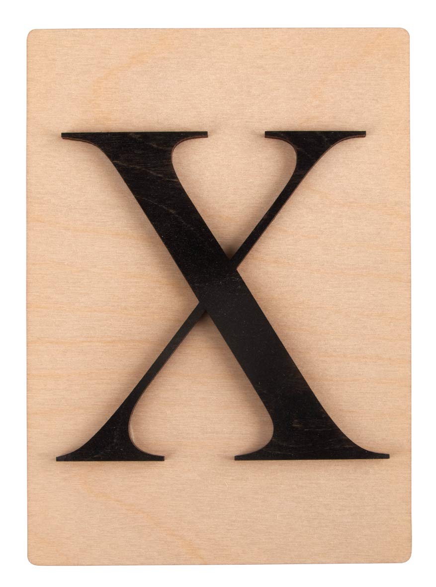 Wooden Decorative Letters - Rayher - X - 14.9 X 10.5 Cm - Black - Handmade 4006166314803