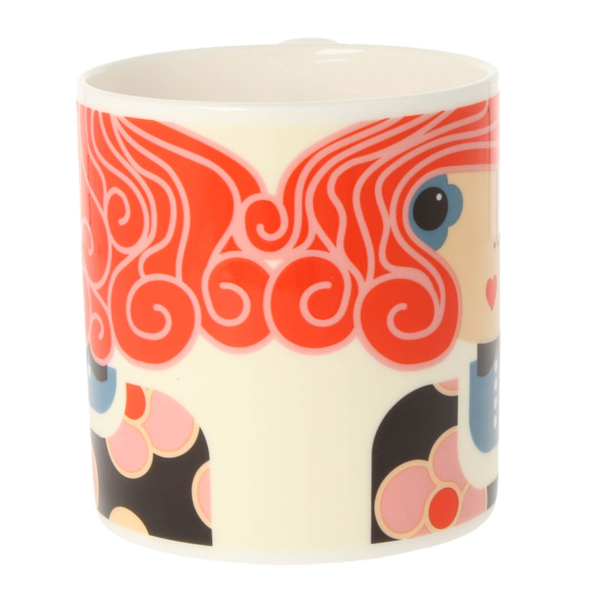 Orla Kiely Tazza Dee Dee In Bone China – Stile Vintage, Disponibile In Tre Colori (verde Acqua, Rosso, Oliva)