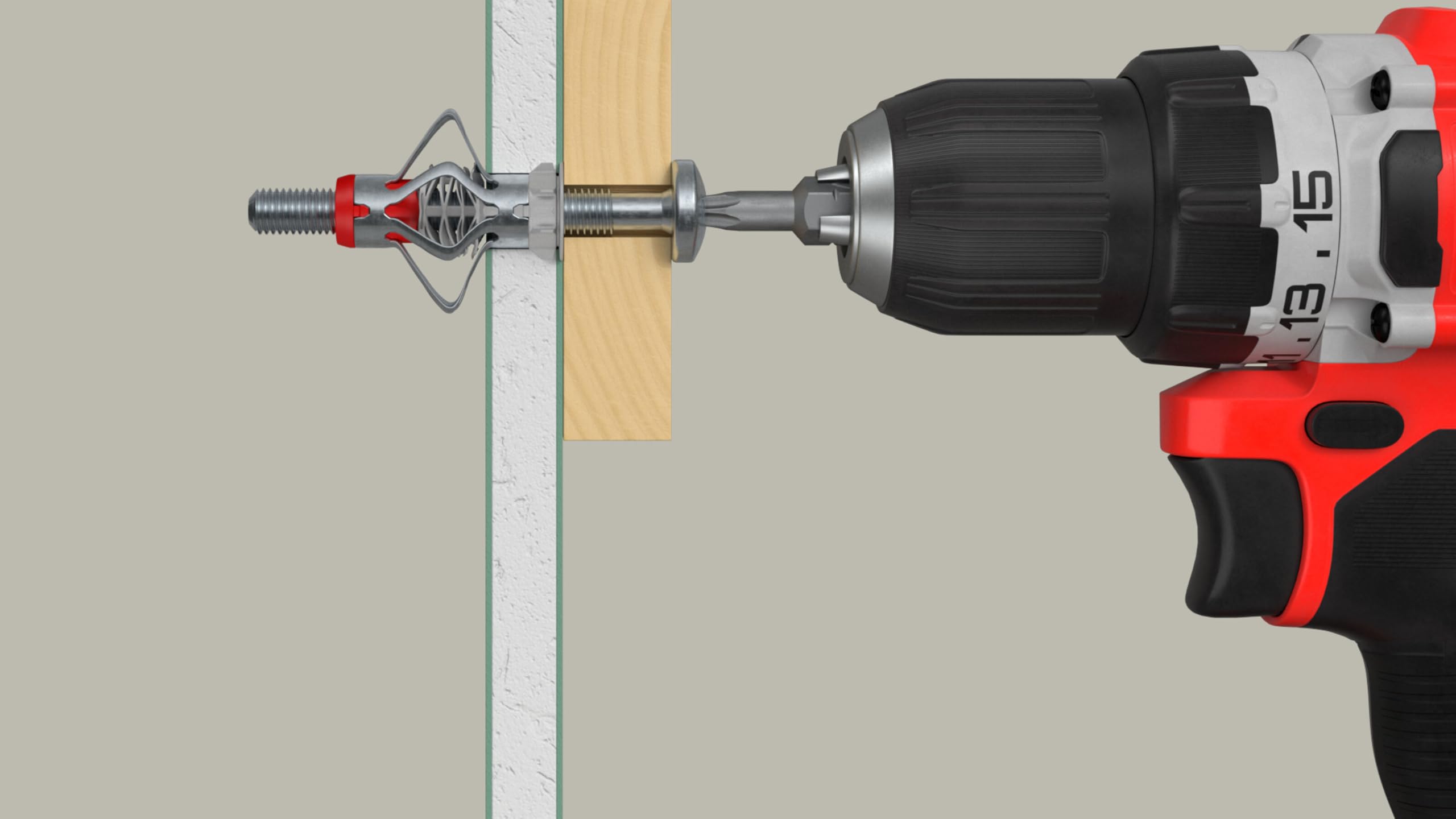 Fischer DuoHM Ø8 mm Vite a Croce POZI M4x55 mm, 25 Tasselli per Cartongesso Metallo e Nylon