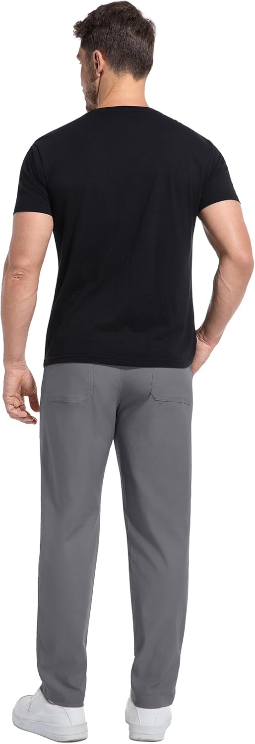 Mens Cargo Pants Comfy Work Casual Pant Relaxed Fit Stretchy Drawstring Pants with Pockets - Image 4